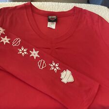 Ladies 2X Red Harley Davidson Long Sleeve T-Shirt  picture