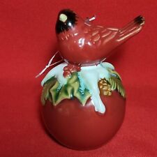 Vintage Red Cardinal Porcelain Christmas Ornament picture