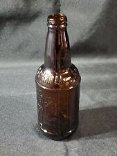 Vintage Sarsaparilla Amber Glass Soda Bottle Sioux City Cowboy Saloon Embossed picture
