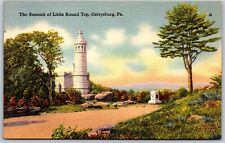 Vtg Gettysburg Pennsylvania PA Summit of Little Round Top 1950s View Postcard picture
