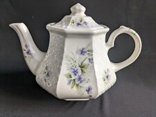 Vtg Sadler Octagonal Violet  Floral Teapot Windsor England Victorian Violets picture