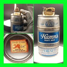 Unique Vintage Hamm's Beer Keg Advertising Cigarette Lighter - Heavy - Working  picture