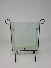 Vintage Fused Bubble Glass Vase With Stand picture