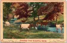 Postcard MI Kaleva Greetings from Kaleva Michigan Vintage Linen #2 F16 picture