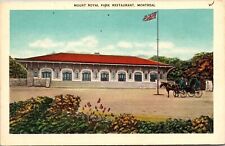 Mount Royal Park Restaurant Montreal Canada Flag Horse Carriage Postcard picture