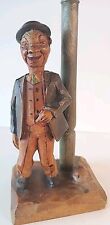 Antique Italian Carved Drunk Man Standing By A Street Light Bottle Opener picture