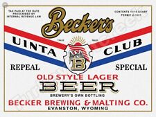 Becker's Uinta Club Beer Label 9
