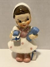 Vintage JAPAN UCAGCO 1950s Ceramic Figurine Girl Shopping W/Presents picture