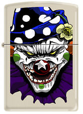 Zippo Evil Clown White Cream Matte Windproof Lighter RARE 24468 New picture