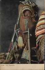 Native Americana Indian Ute Baby Papoose Peace Pipe Bow Rotograph Postcard picture
