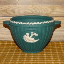 Vint Wedgwood Jasperware Planter Bowl Pot Teal Blue Green 4.5x3.5 Made England picture