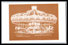 Sepia Vtg Postcard Vestal Reprint C.W. Parker Leavenworth Model 4 Horse Carousel picture