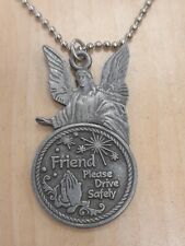 Camco Friend Please Drive Safely Car Never drive faster Angel Car Keychain Visor picture