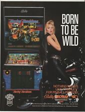 Harley Davidson Pinball Machine advertising Flyer Bally 1991 Biker Chick picture