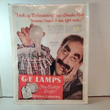 RARE VTG General Electric GE BULBSNATCHING Advertising Poster Ft Groucho Marx picture