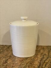 Starbucks 2004 Ivory Canister At Home Collection with Raised Line Pattern EUC picture