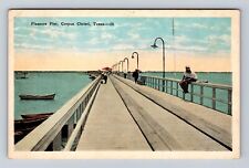 Corpus Christi TX-Texas, Pleasure Pier, Antique, Vintage Souvenir Postcard picture