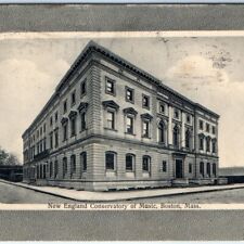 c1910s Boston, Mass. New England Conservatory of Music Litho Postcard MA Vtg A60 picture