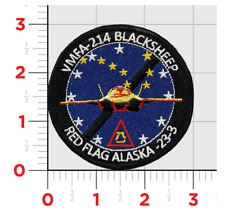 MARINE CORPS VMFA-214 BLACKSHEEP RED FLAG ALASKA 2023 HOOK & LOOP PATCH picture