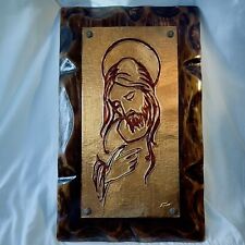 VTG Copper Jesus In Relief Artisan Made In Puerto Rico 1970s￼￼ picture