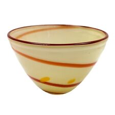 Murano ? Studio Hand Blown Glass Bowl Vase Cone Shape Brown Swirl Spiral Spot 6