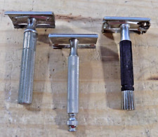 Three SAFETY RAZORS and BLADES Gillette  dubl Duck picture