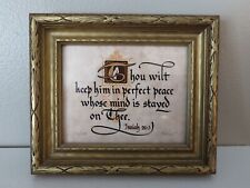 Vintage Jonathan Blocher Manuscriptures Serigraph Isaiah 26:3 Signed & Numbered  picture