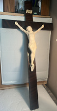 Vintage INRI Wood Crucifix Jesus on The Cross Religious Wall Decoration 28