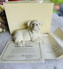 LENOX Buddy The Bulldog Puppy Figurine 24K Gold Ivory China Box & COA picture