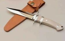 CUSTOM HANDMADE D2 STEEL LOVELESS STYLE HUNTING BOWIE KNIFE WITH BONE HANDLE picture