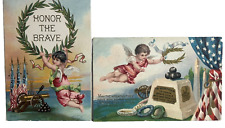 Decoration Day Postcard GAR Patriotic Cherub Angel Honor The Brave Taggart Lot 2 picture
