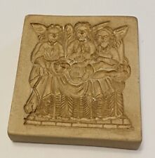 RARE GERMAN CERAMIC Springerle Butter Cookie Stamp Press Mold W.Natter Angel picture