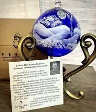 Fenton Canaan Valley Christmas Ornament NIB / Signed picture