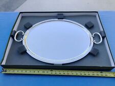 Rare French Christofle Albi Silverplate Large Oval Serving Tray With Handles picture