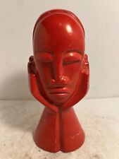 Rare Large Heavy 9 lb 2 oz African Kenya Artisan Carved Stone Head in Hands picture