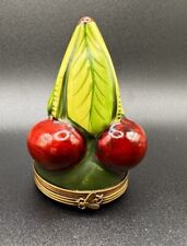 Rochard Limoges “Cherry with Ladybug” Fruit Porcelain Trinket Box Peint Main picture