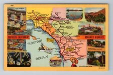 Southern California's Romantic Highways Map, Vintage Postcard picture