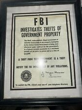 FBI 1934 POSTER THEFT OF GOVERNMENT PROPERTY.  J. Edgar Hoover picture