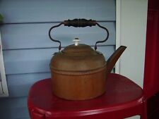 Antique vintage copper teapot/Kettle, small with wooden handle picture