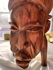 Vtg African Mongoy Wood Hand Carved Stand Alone  Sculpture 18x10” 12 lbs Unique picture
