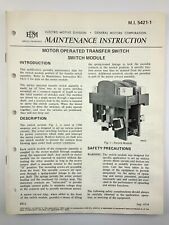 Motor Operated Transfer Switch Maintenance Instruction EMD Electro Motive X262 picture