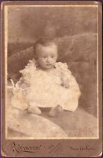 San Antonio Texas Cabinet Card of Startled Girl on Couch by Robinson picture