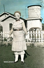 Halloween Photo/Vintage/1940's CREEPY FARMERS WIFE IN MASK/4X6 Color Photo Rpt. picture
