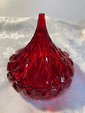 Godinger Shannon Crystal Ruby Red Hershey’s Kiss Candy Dish Trinket Cut Glass picture