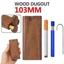 Wooden Dugout Pipe Self Cleaning Metal Bat Poker Smoking Pipe One Hitter Kit US picture
