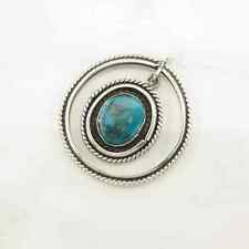 Vintage Native American Turquoise Dangling Sterling Silver Pendant picture