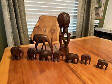Hand Carved Vintage Treasures From Ghana, West Africa Elephants Galore picture
