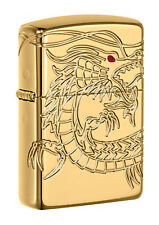Zippo Armor Gold Plate Asian Dragon Windproof Pocket Lighter, 29265 picture