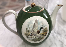 Antique Royal Persian Hand Painted Birds Gold Gilt Teapot 10” High picture