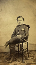 ANTIQUE CDV PHOTO SELF-ASSURED YOUNG MAN CIVIL WAR 3 CENT TAX STAMP PALMYRA NY picture